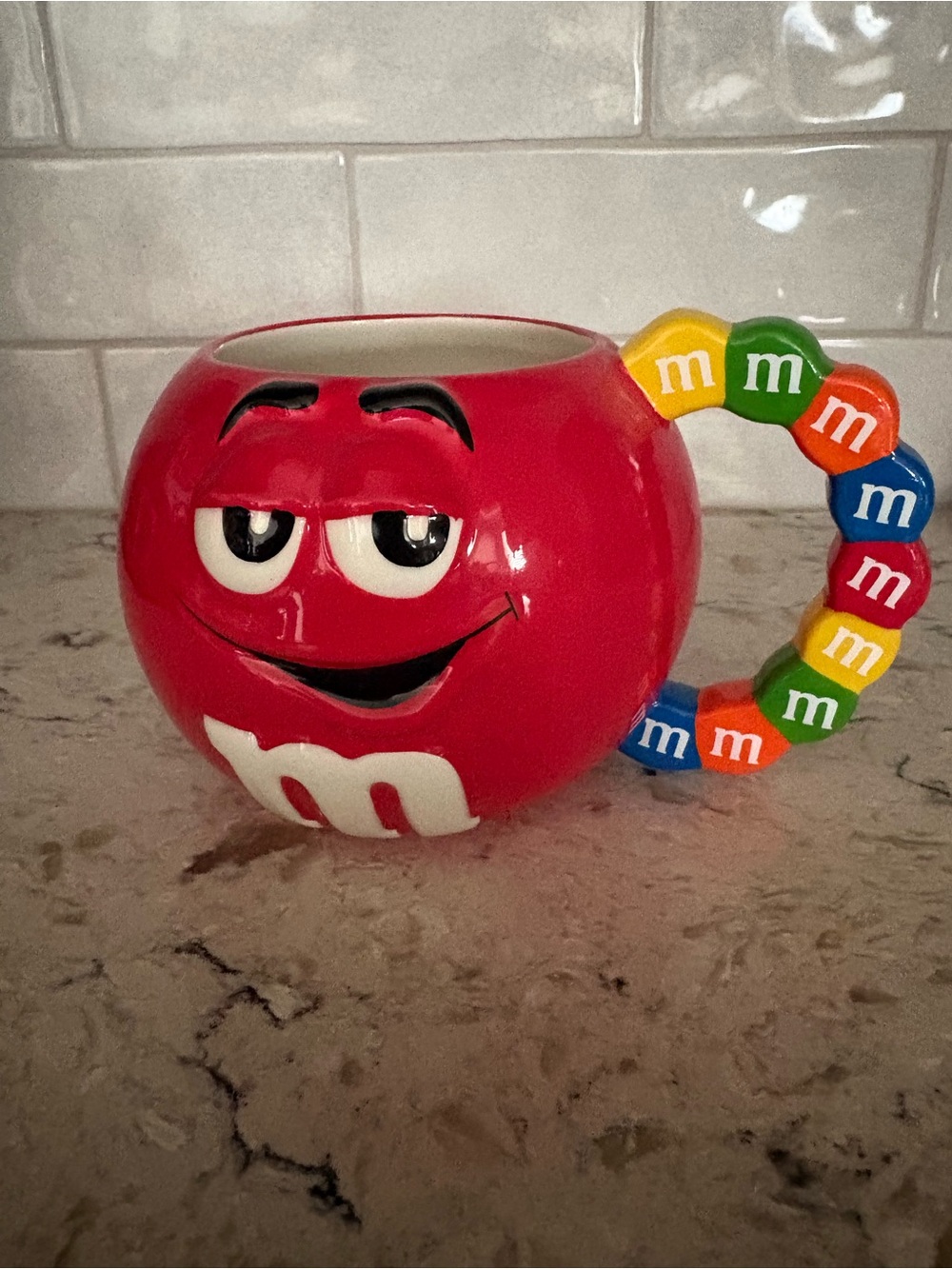 M&M's Red Character Mug with Colorful Candy Handle